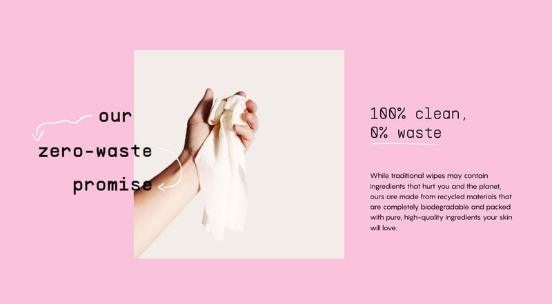 Hand holding wipe with text reading: 