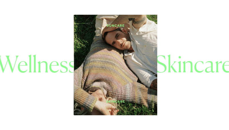 Wellness Skincare. Man and woman laying in the grass.