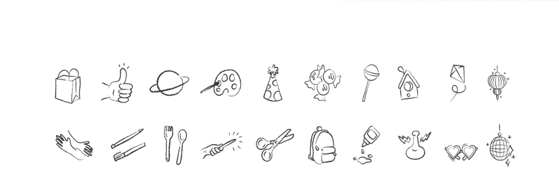 illustration of different icons representing different activities