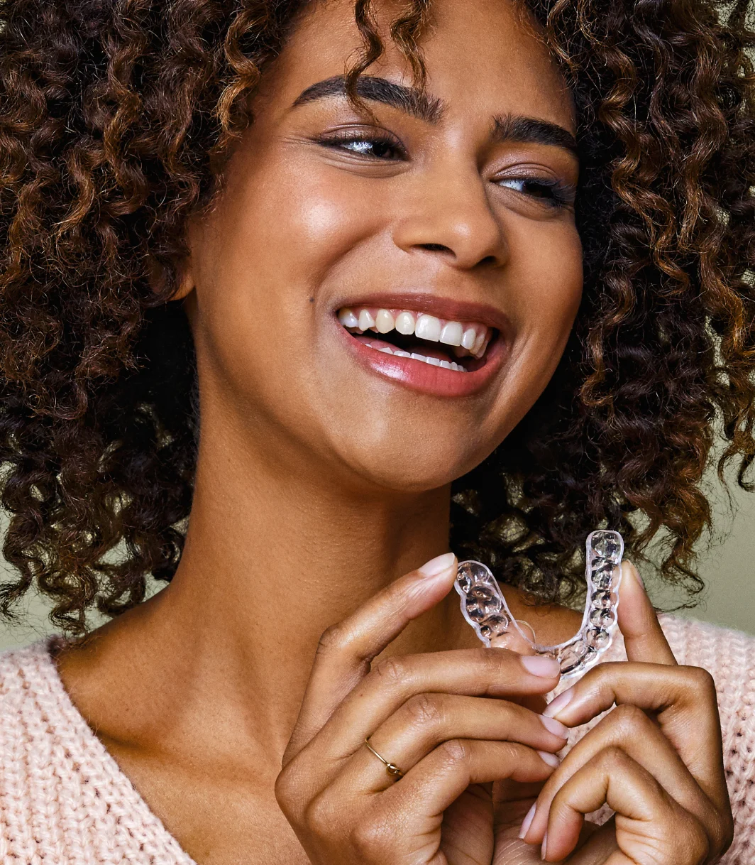 Woman with retainer